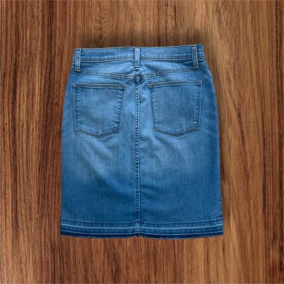 J. CREW Raw Hem Denim Pencil Skirt - Picture 8 of 8